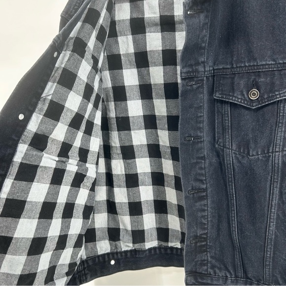 American Vintage Manufacturing Co Denim Truckers Jean Jacket Black Sz XL Lined - Picture 4 of 10